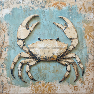Nautical Sign, Crab Sign, DCO-02540, Sign For Wreath, 10x10